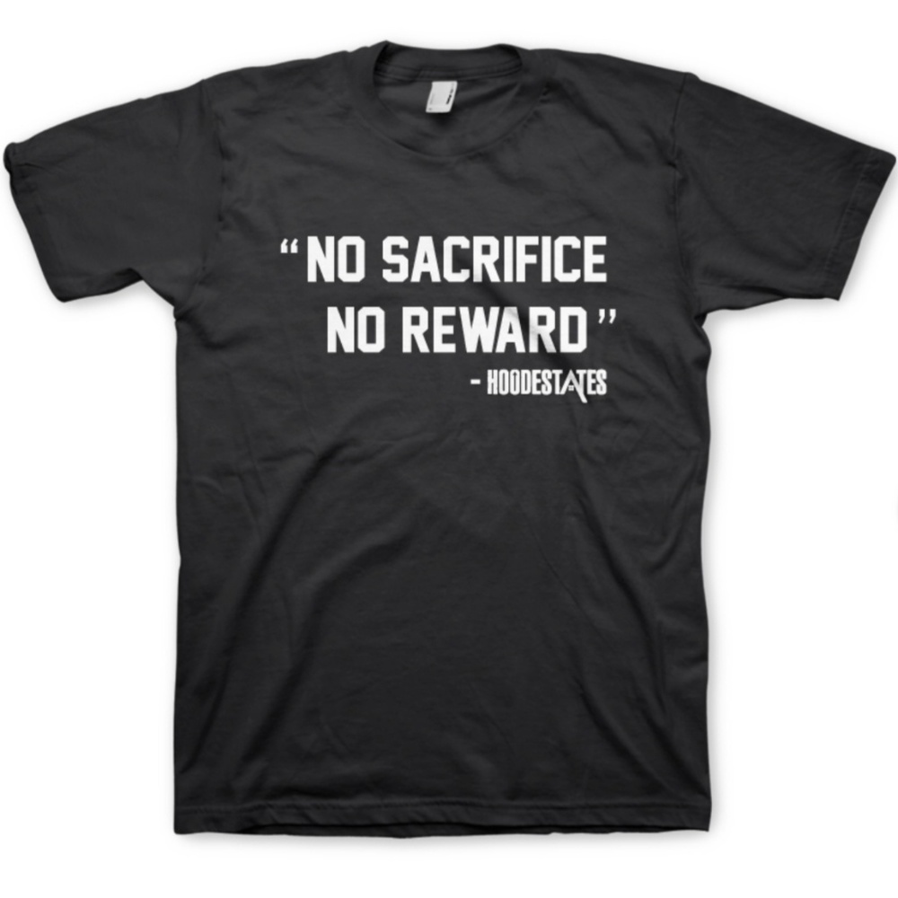 “No Sacrifice No Reward" Tee BLACK/RED/BLUE